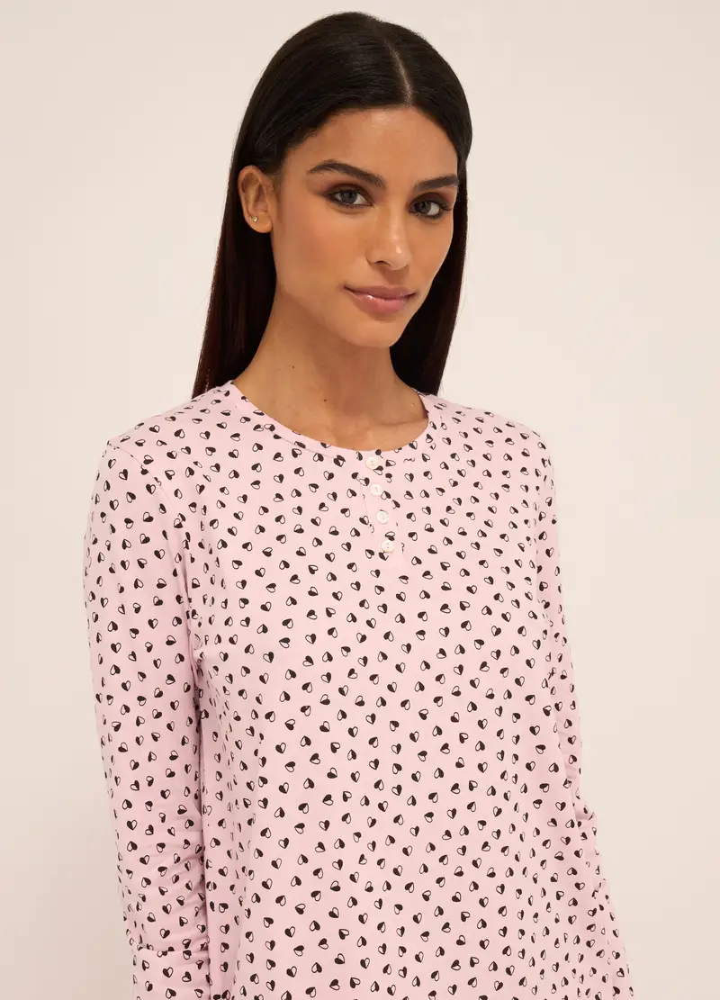 UPIM HB, Set Pigiama In Puro Cotone Donna, Rosa chiaro, Taglia: S miniatura 2