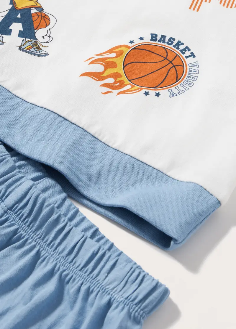 Set Pigiama In Puro Cotone Ragazzo, Bambino, Azzurro chiaro miniatura 2