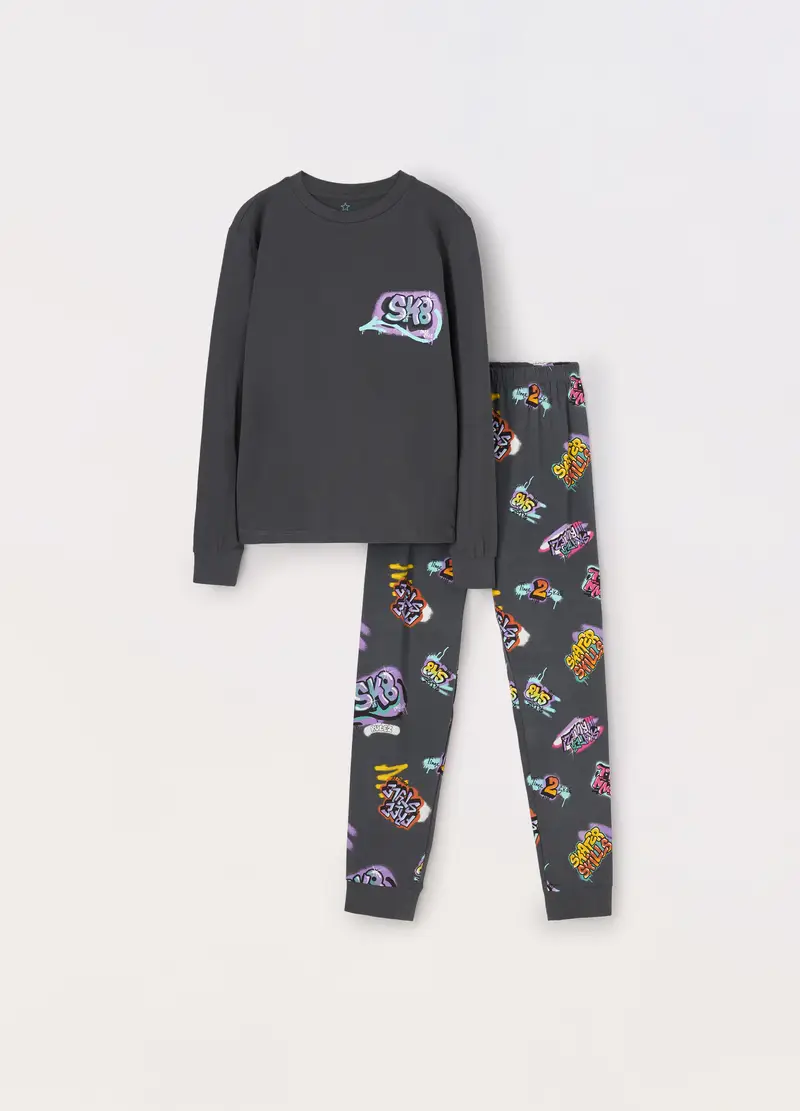 UPIM HB, Set Pigiama In Puro Cotone Ragazzo, Bambino, Grigio cenere, Taglia: 10-11