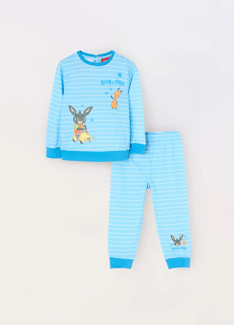 UPIM HB, Set Pigiama Lungo In Jersey Di Puro Cotone Neonato, Azzurro cielo, Taglia: 12-18