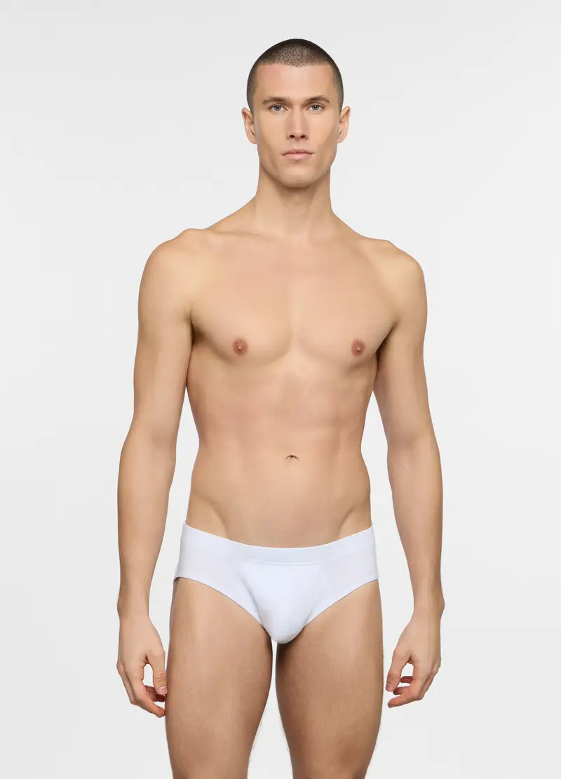 Slip In Jersey Di Cotone Uomo, Unisex, Bianco latte