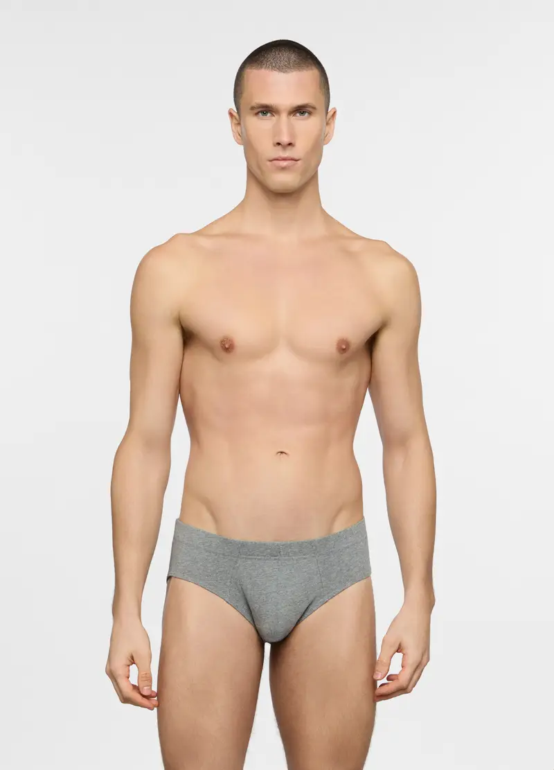 Slip In Jersey Di Cotone Uomo, Unisex, Grigio melange