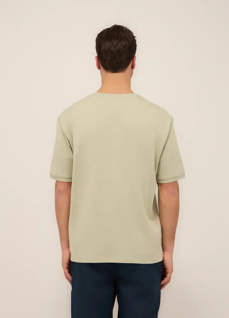 T-shirt Con Taschino In Jersey Di Cotone, Uomo, Verde salvia miniatura 2