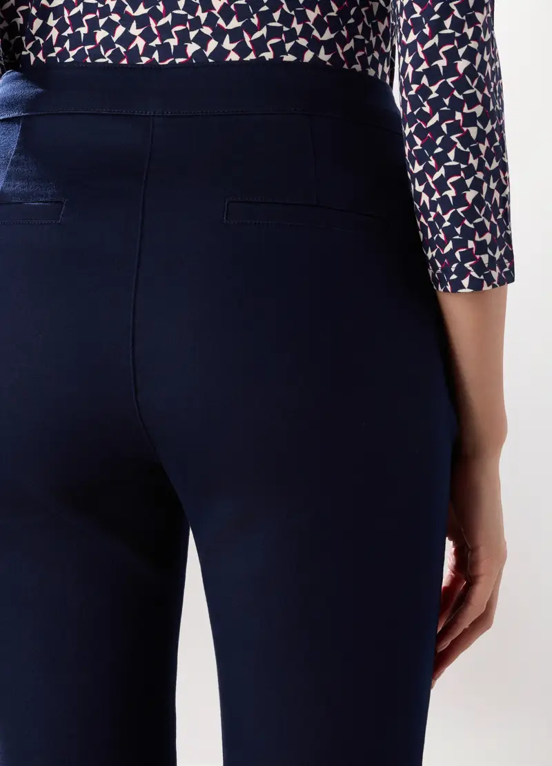 Treggings Misto Cotone Donna, Blu navy miniatura 3