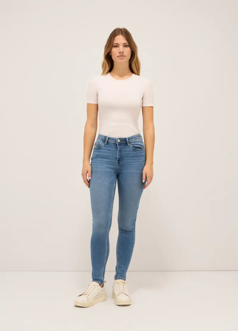 UPIM HB, Treggings Stretch Denim Di Misto Cotone Donna, Blu denim, Taglia: 40