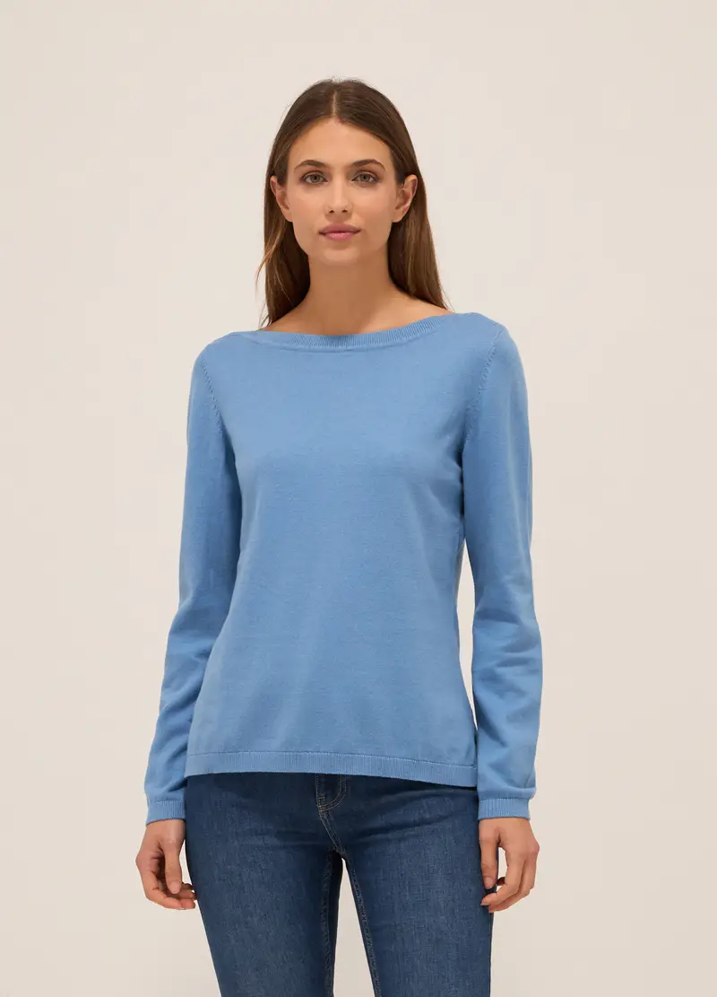 Tricot In Puro Cotone Donna, Azzurro chiaro