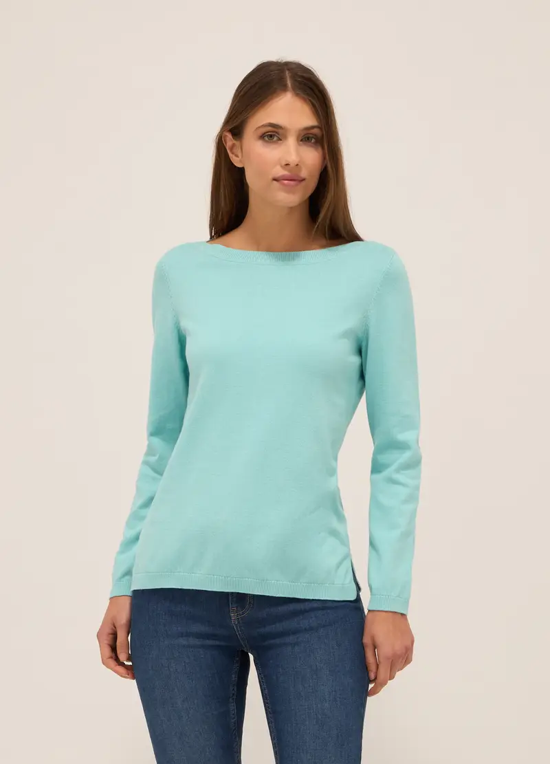 UPIM HB, Tricot In Puro Cotone Donna, Verde acqua, Taglia: M