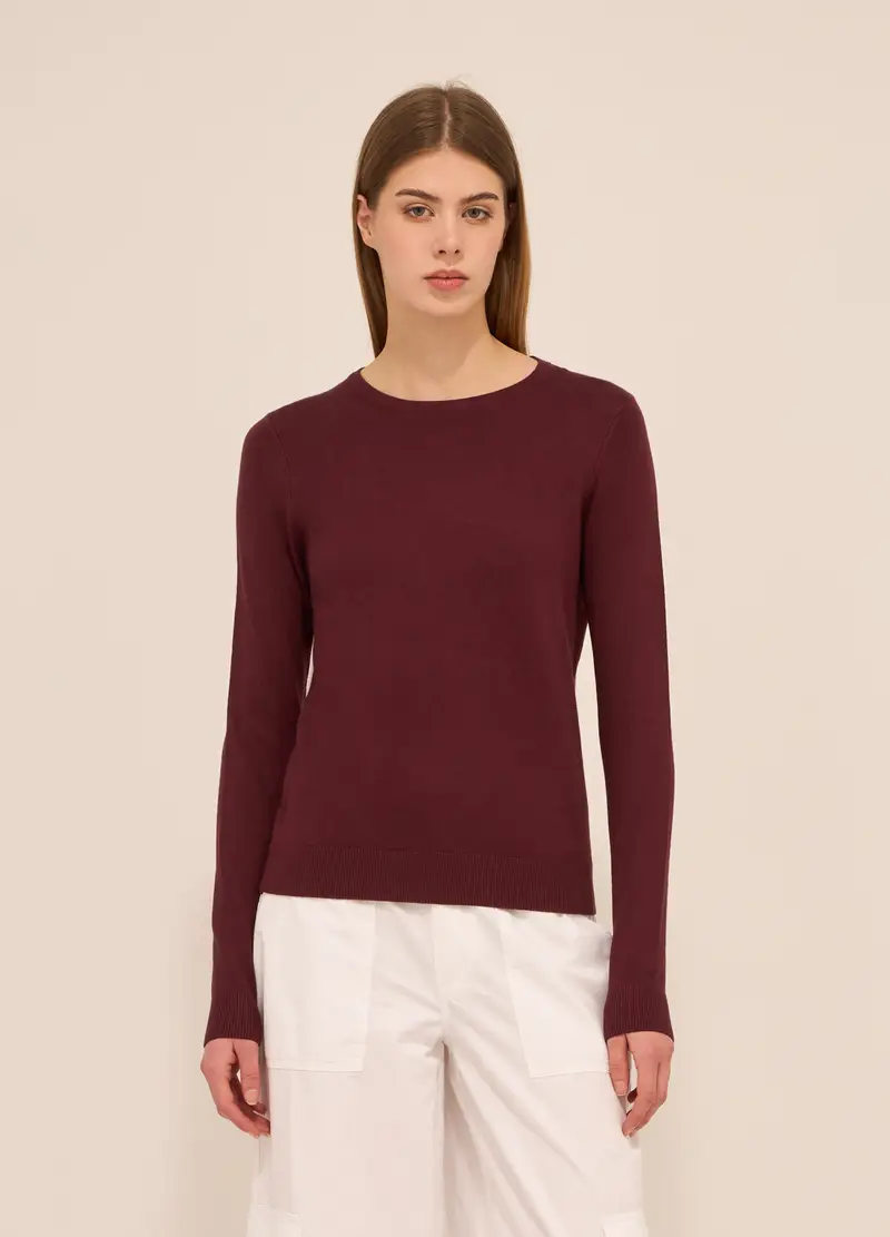 UPIM HB, Tricot Misto Viscosa Donna, Rosso scuro, Taglia: XS