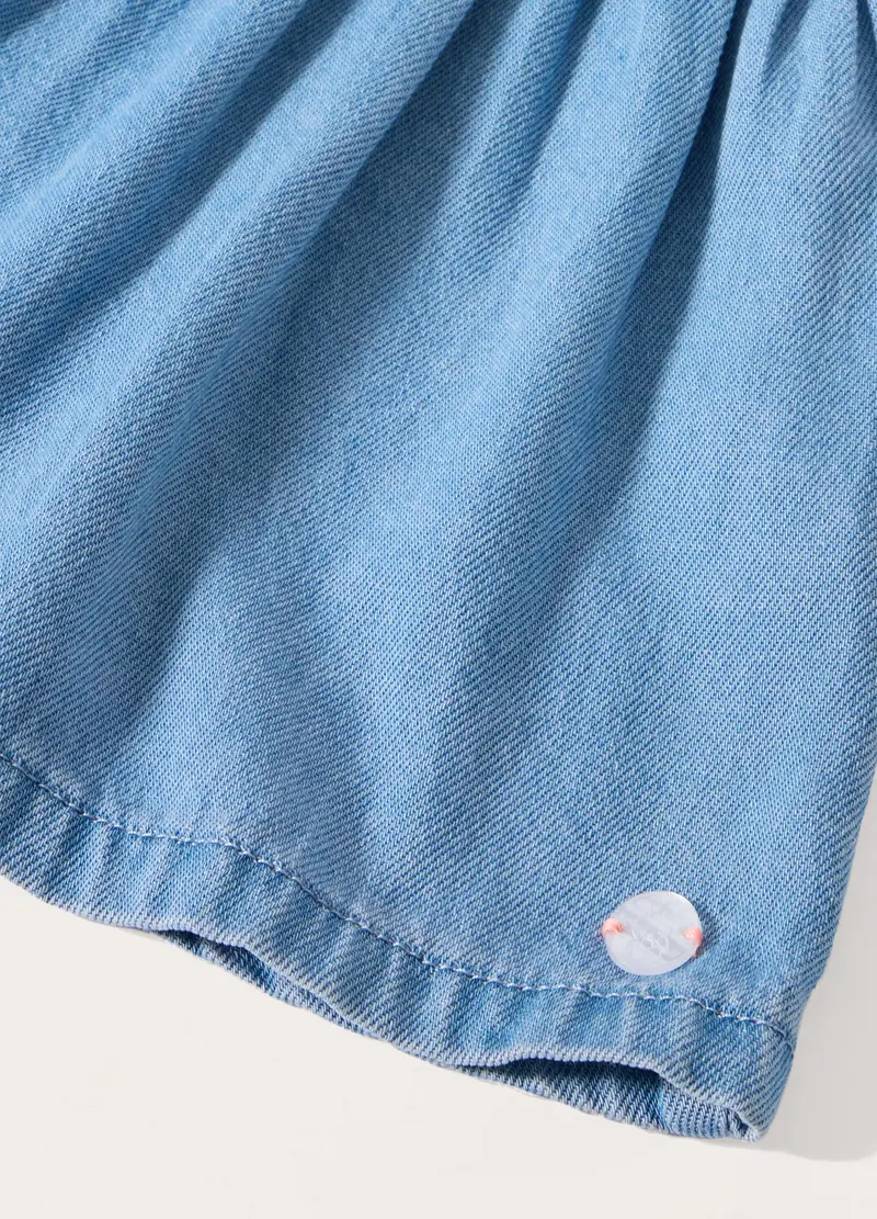 Vestito In Cotone Neonata, Azzurro chiaro miniatura 2