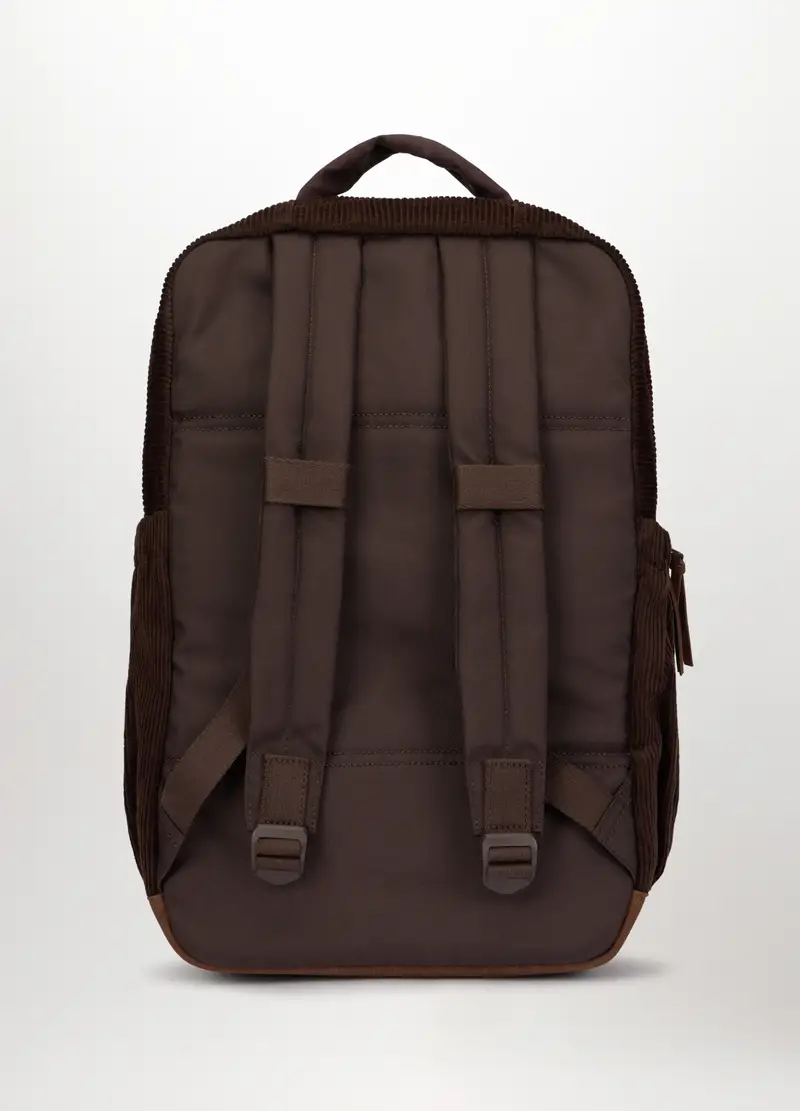 Zaino In Velluto A Coste Uomo, Marrone miniatura 2