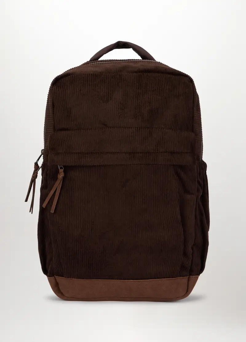 Zaino In Velluto A Coste Uomo, Marrone