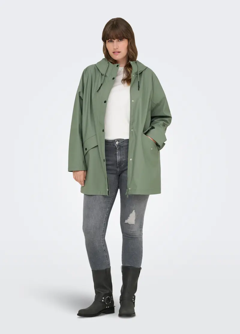 Impermeabile Con Cappuccio, Unisex, Verde salvia miniatura 3