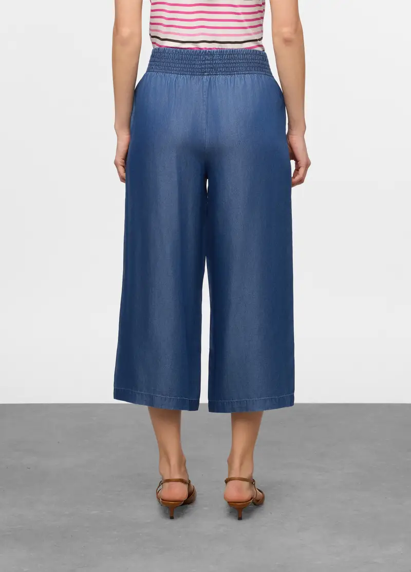 Jeans Fit Wide In Lyocell Donna, Blu miniatura 2