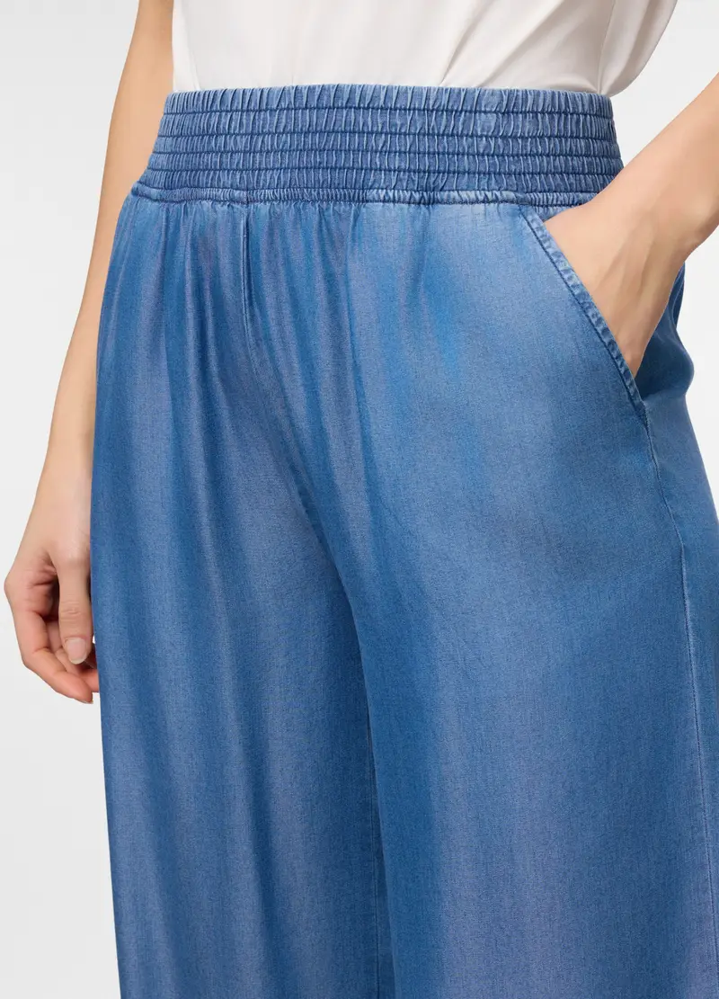 Jeans Fit Wide In Lyocell Donna, Blu chiaro miniatura 3