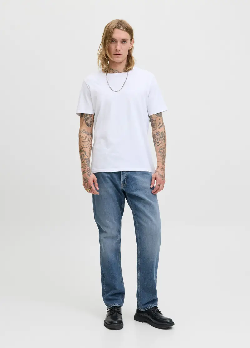 Jeans Regular Fit In Denim Uomo, Unisex, Azzurro chiaro