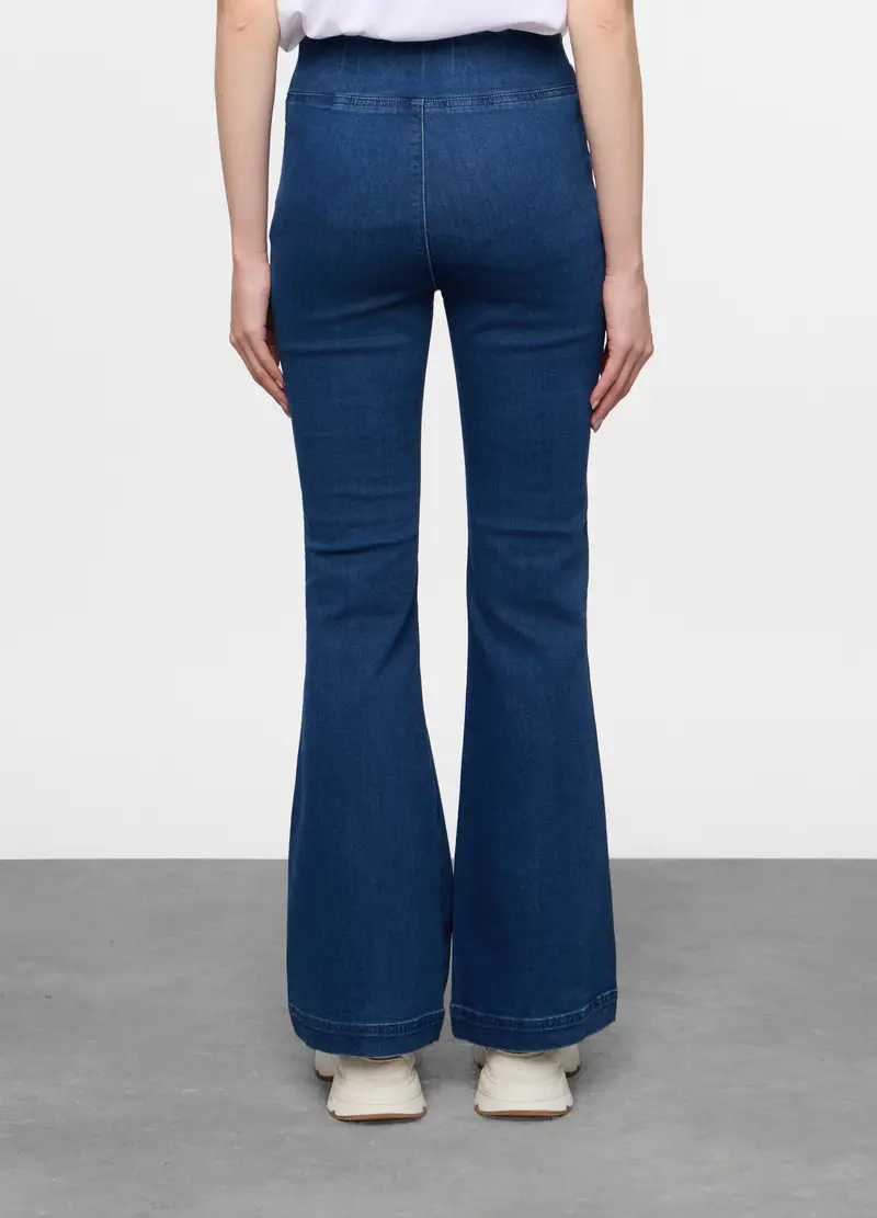 Jegging Flare Denim Stretch Donna, Blu royal miniatura 3