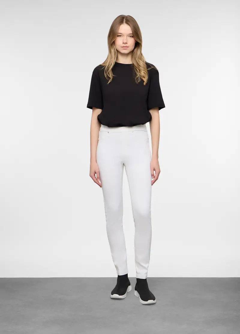 Jegging Skinny Cotone Stretch Donna, Bianco