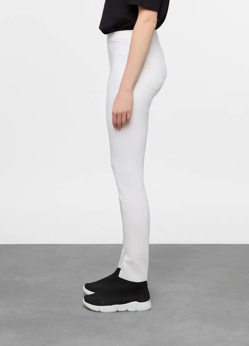 Jegging Skinny Cotone Stretch Donna, Bianco miniatura 2