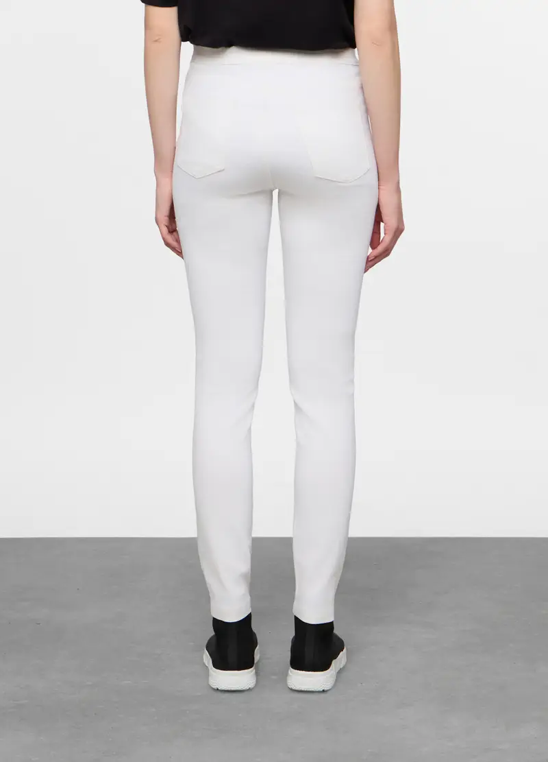 Jegging Skinny Cotone Stretch Donna, Bianco miniatura 3