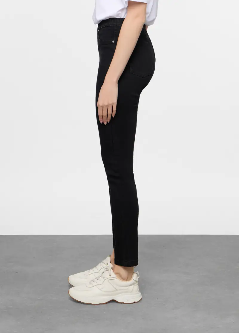 Jegging Skinny Cotone Stretch Donna, Nero miniatura 2