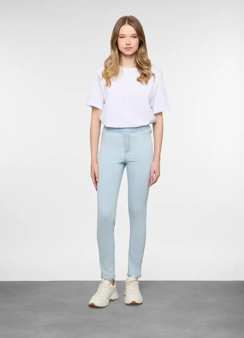 Jegging Skinny Denim Stretch Donna, Azzurro