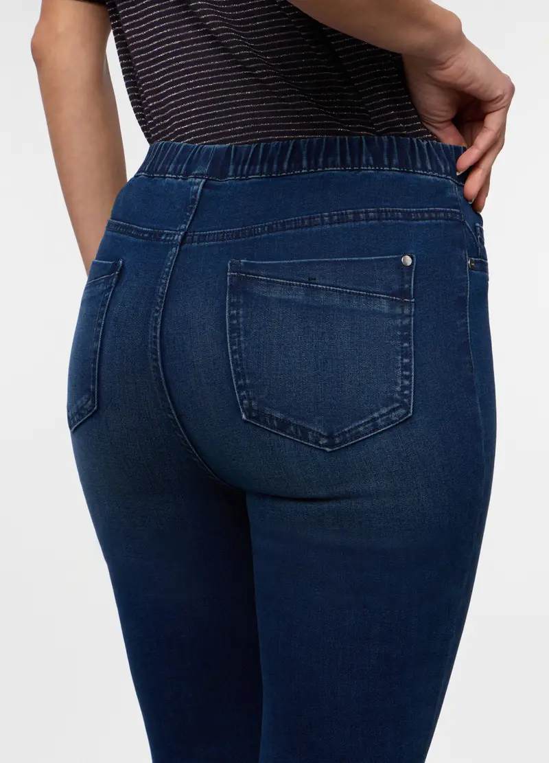 Jegging Skinny Denim Stretch Donna, Unisex, Bianco miniatura 3