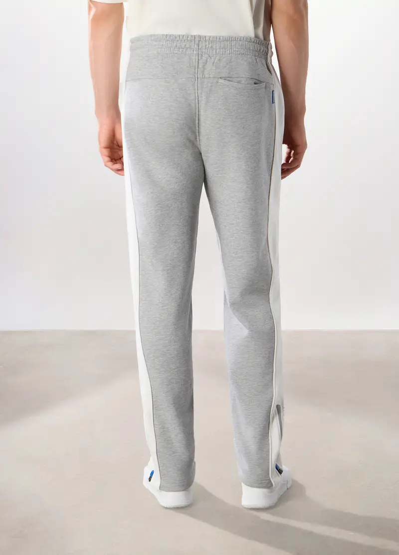 Jogger Bicolore In Misto Cotone Uomo, Unisex, Grigio chiaro melange miniatura 2