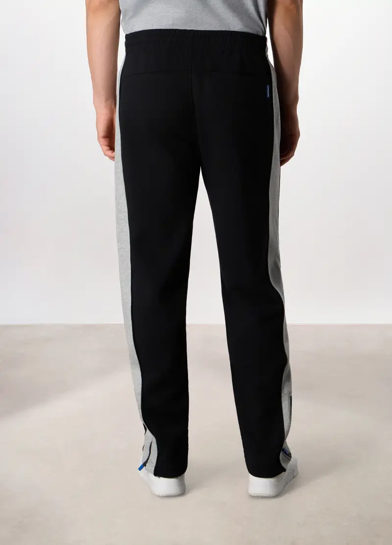 Jogger Bicolore In Misto Cotone Uomo, Unisex, Nero miniatura 2