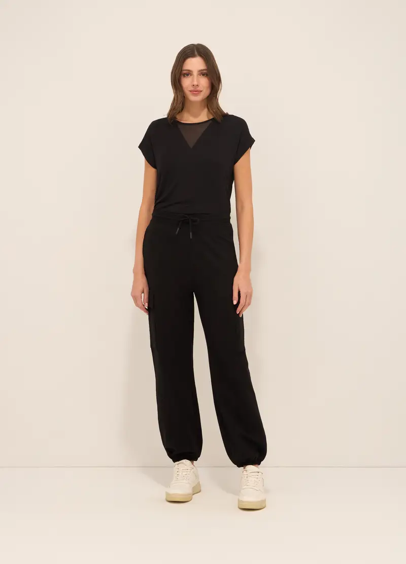 Upim, Jogger Cargo In Cotone Stretch Donna, Nero, Taglia: XS