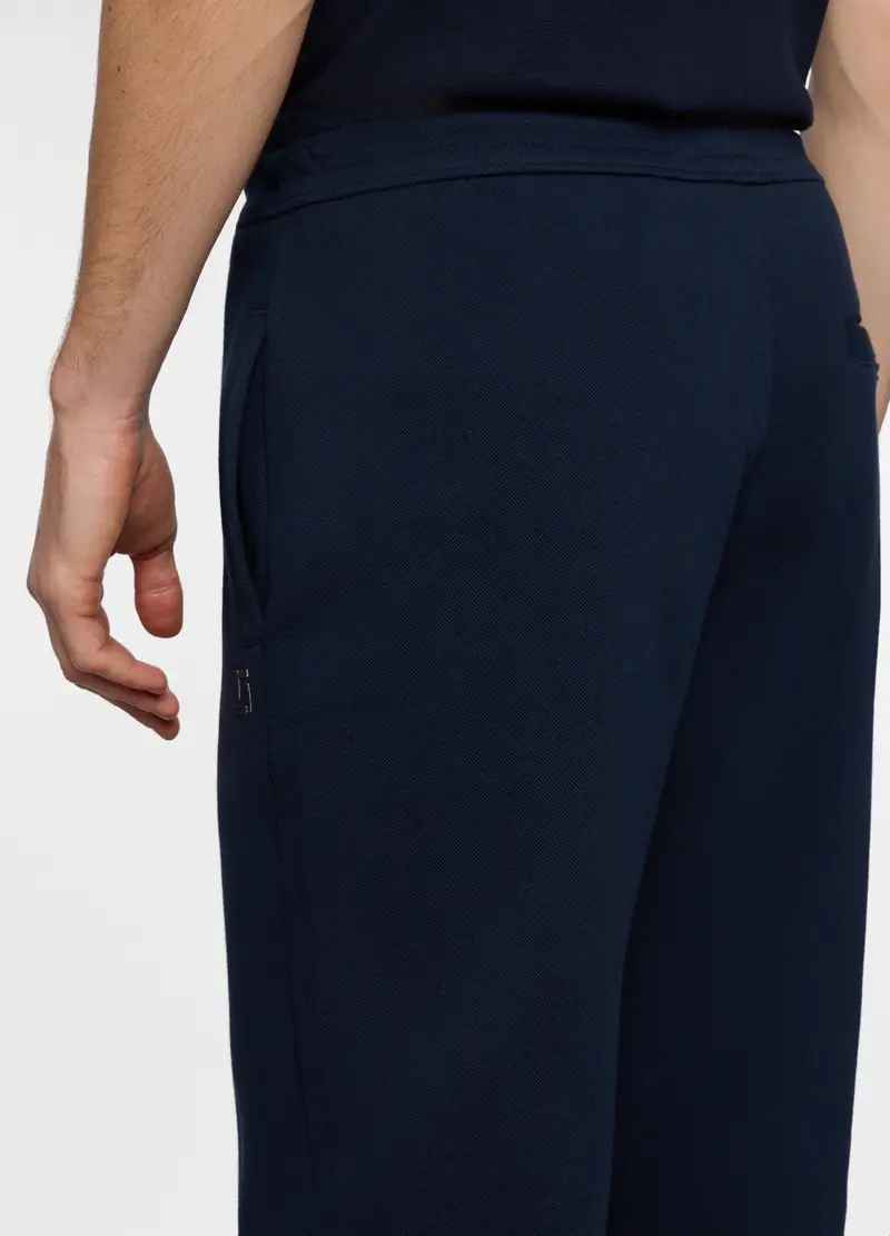 Jogger Con Crête In Interlock Uomo, Unisex, Blu navy miniatura 3