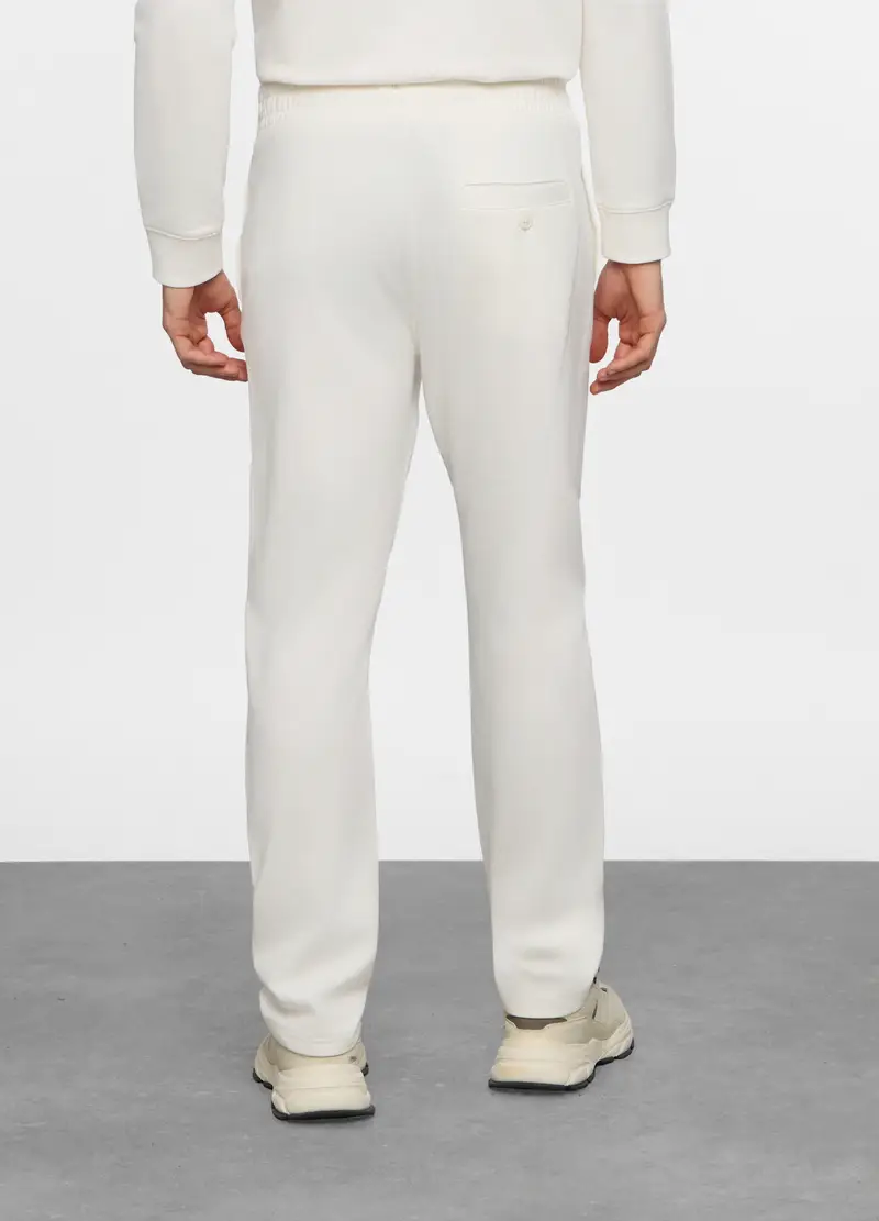 Jogger Con Elastico In Cotone Uomo, Unisex, Bianco latte miniatura 2