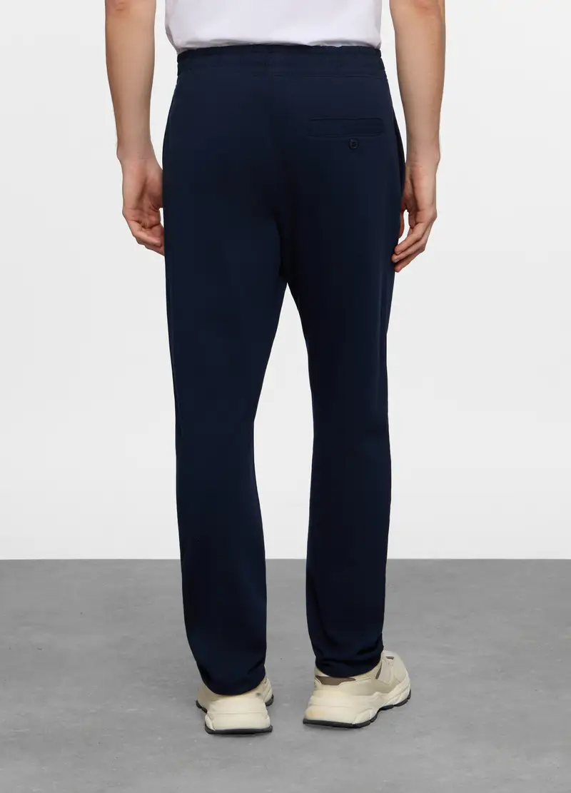 Jogger Con Elastico In Cotone Uomo, Unisex, Blu scuro miniatura 2