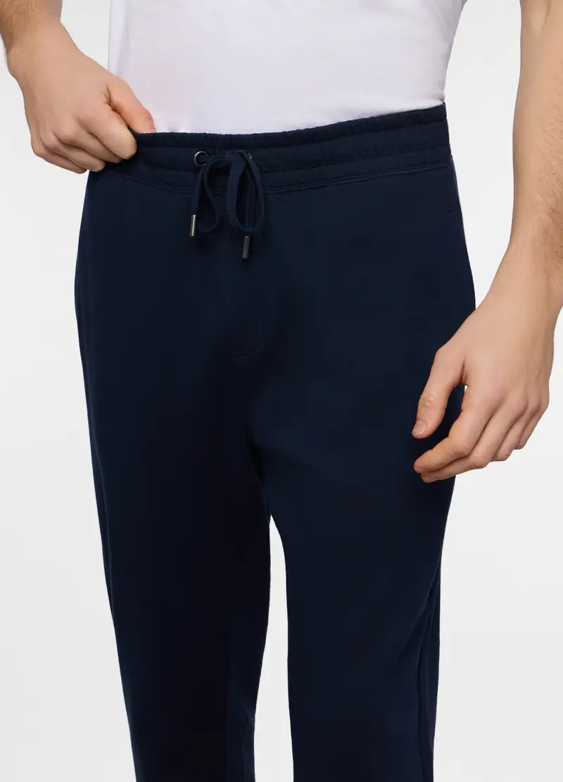 Jogger Con Elastico In Cotone Uomo, Unisex, Blu scuro miniatura 3