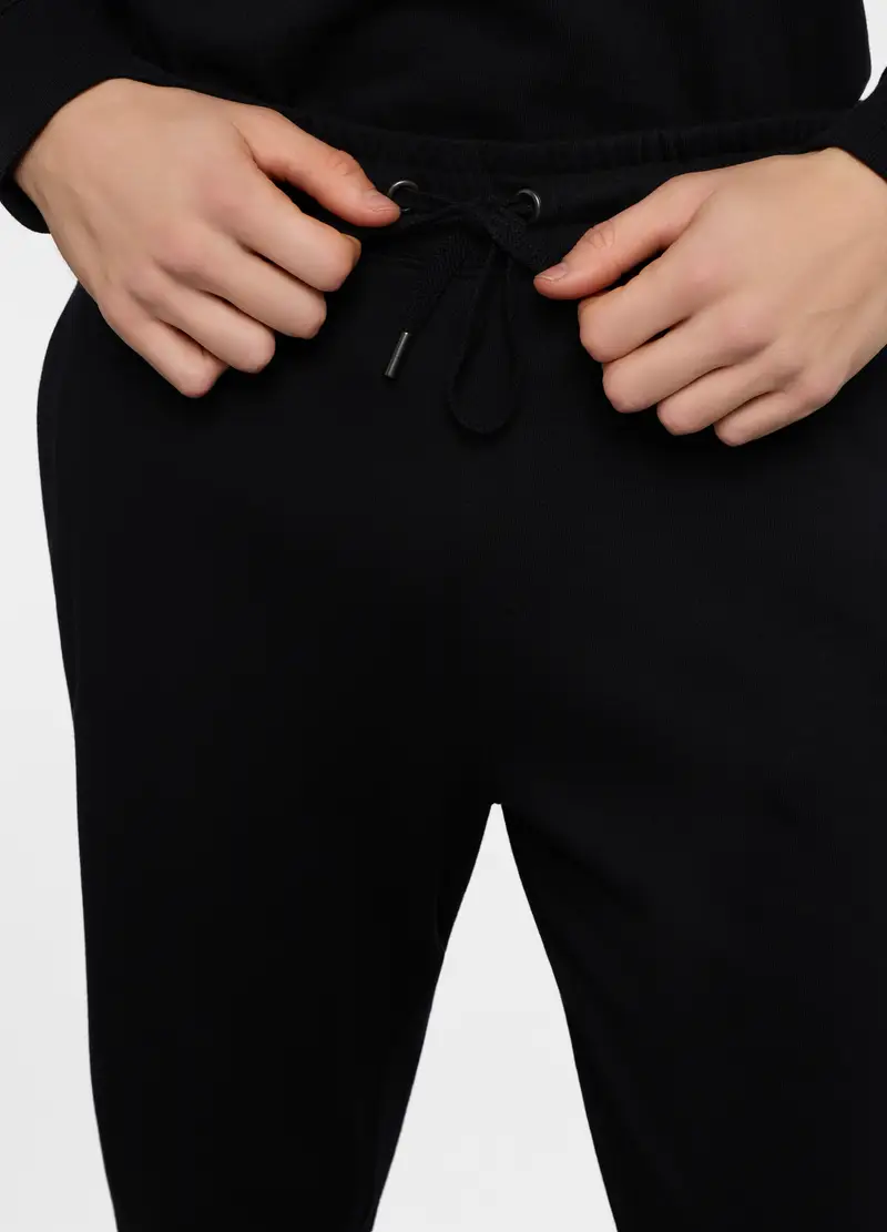 Jogger Con Elastico In Cotone Uomo, Unisex, Nero miniatura 3