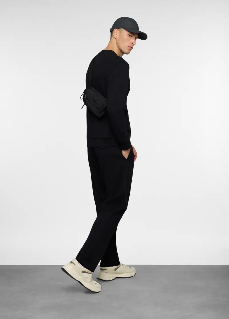 Jogger Con Elastico In Cotone Uomo, Unisex, Nero