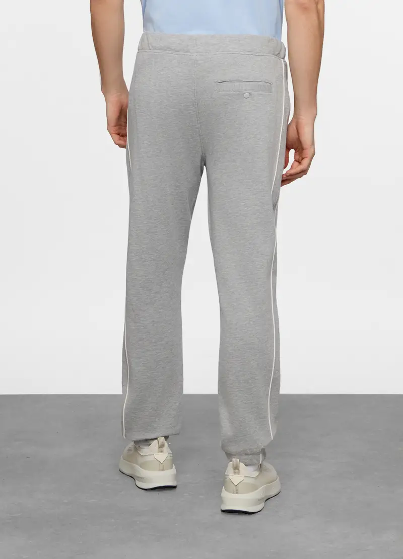 Jogger Con Fasce A Contrasto In Misto Cotone, Unisex, Grigio melange miniatura 2