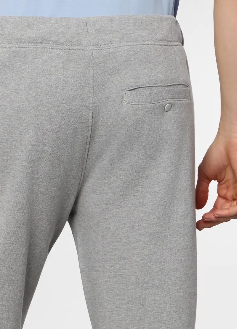 Jogger Con Fasce A Contrasto In Misto Cotone, Unisex, Grigio melange miniatura 3