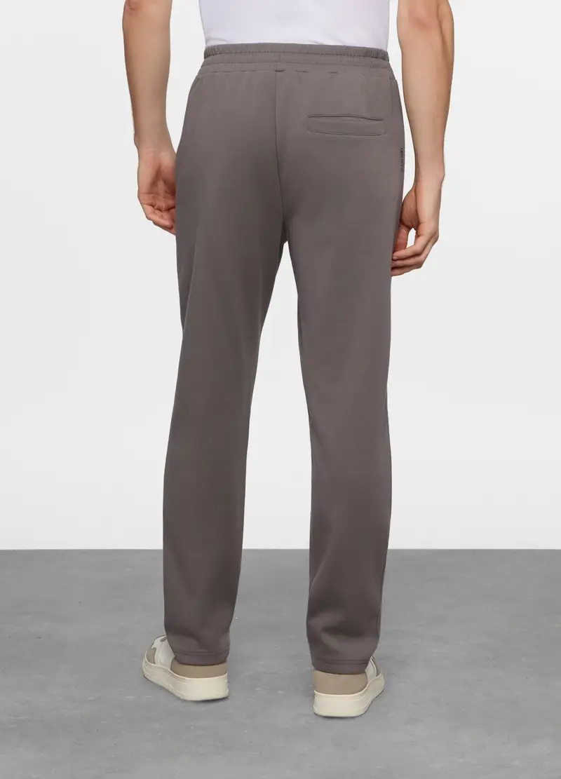 Jogger Di Interlock Misto Cotone Uomo, Unisex, Marrone fango miniatura 2