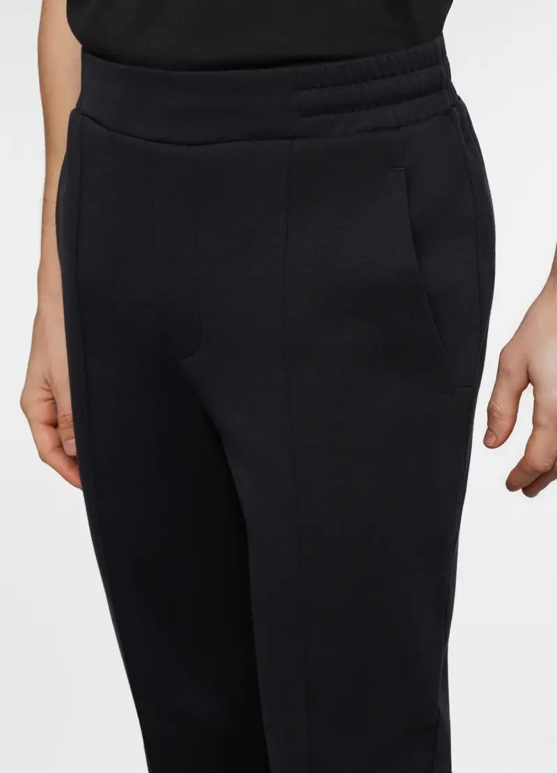 Jogger Di Interlock Misto Cotone Uomo, Unisex, Nero miniatura 3