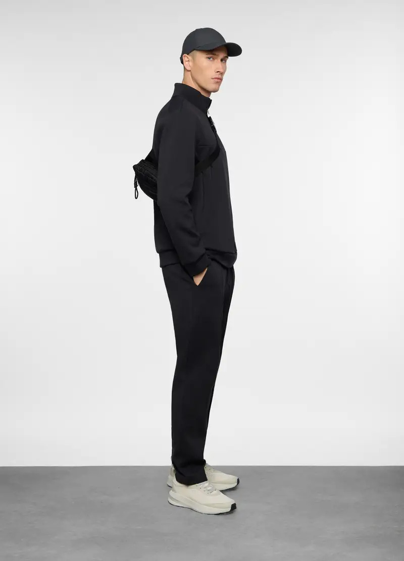 Jogger Di Interlock Misto Cotone Uomo, Unisex, Nero