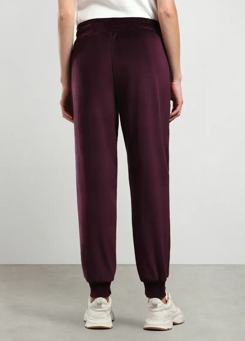 Jogger In Ciniglia Donna, Rosso bordeaux miniatura 2