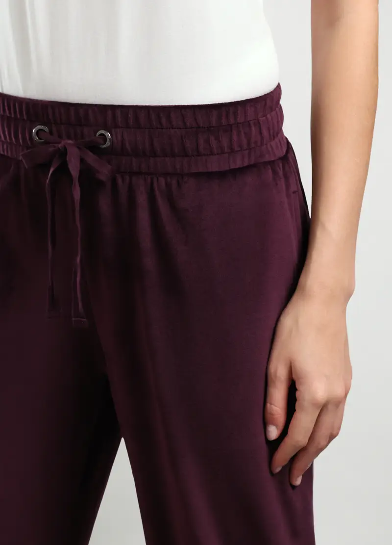 Jogger In Ciniglia Donna, Rosso bordeaux miniatura 3