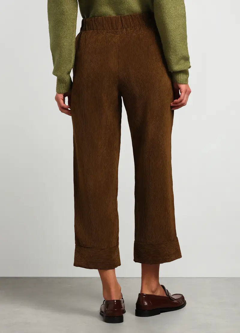 Jogger In Costina Di Velluto Donna, Marrone chiaro miniatura 2