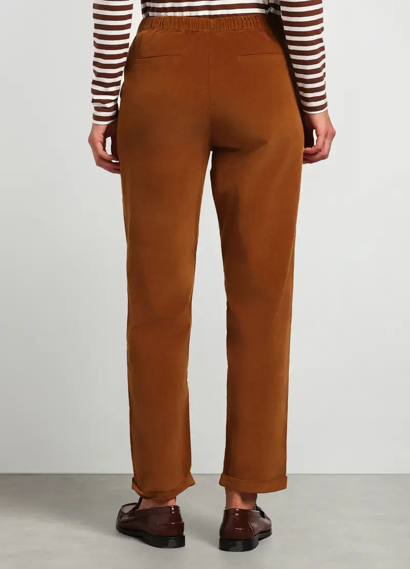 , Jogger In Cotone Stretch Donna, Marrone miniatura 2