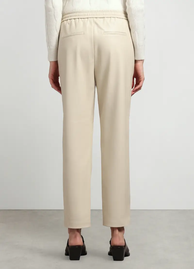 Jogger In Eco Pelle Donna, Bianco avorio miniatura 2