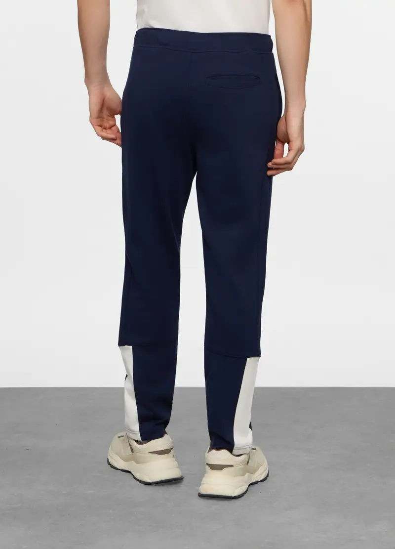 Jogger In Felpa Di Cotone Uomo, Unisex, Blu scuro miniatura 2