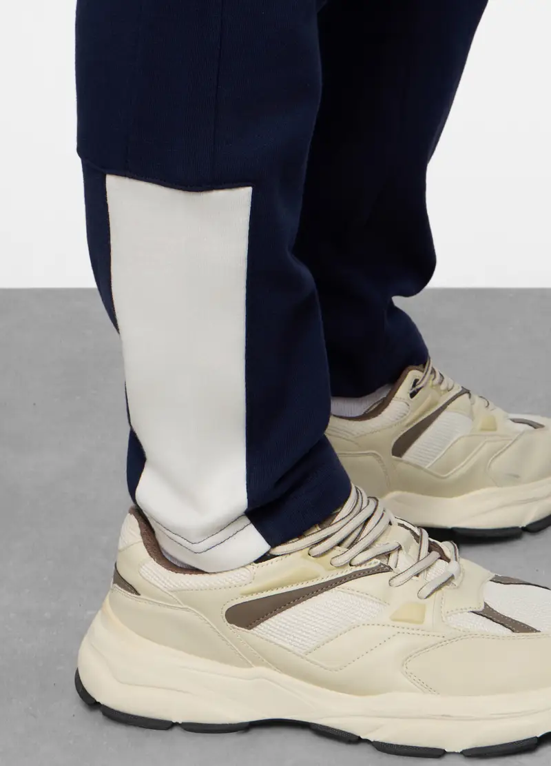 Jogger In Felpa Di Cotone Uomo, Unisex, Blu scuro miniatura 3