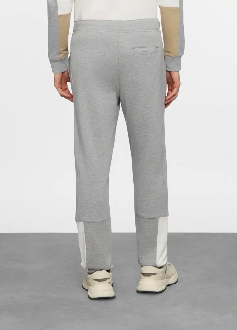 Jogger In Felpa Di Cotone Uomo, Unisex, Grigio melange miniatura 2