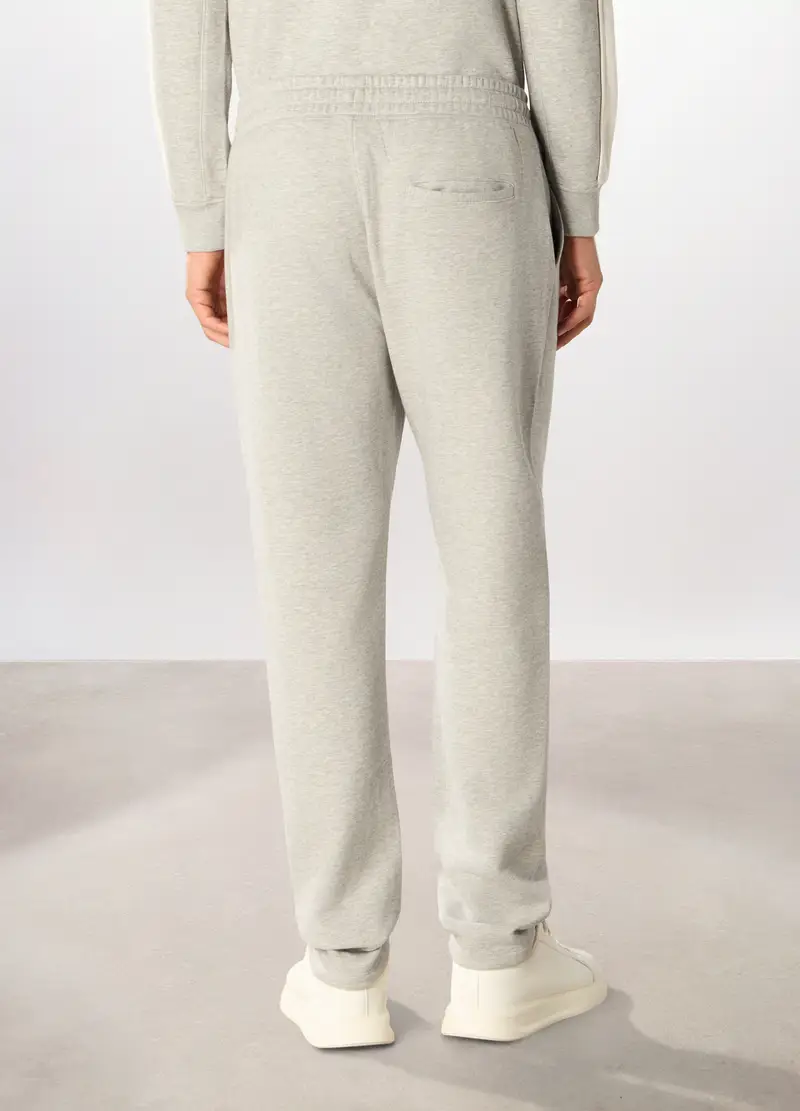 Jogger In Felpa Misto Cotone Uomo, Unisex, Grigio chiaro melange miniatura 2