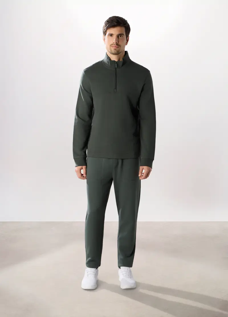 Jogger In Felpa Misto Cotone Uomo, Unisex, Grigio scuro